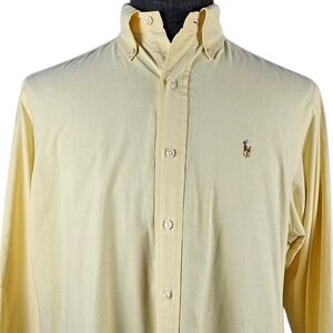 Ralph Lauren Yellow Men's Long Sleeve Button Down Collar Pony Size 15 1/2